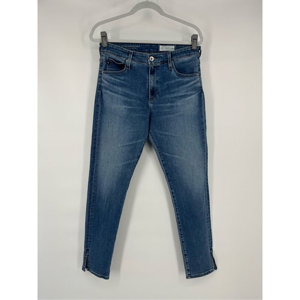 AG Anthropologie Stevie High-Rise Skinny Split Ankle Jean Size 30 Slim Straight